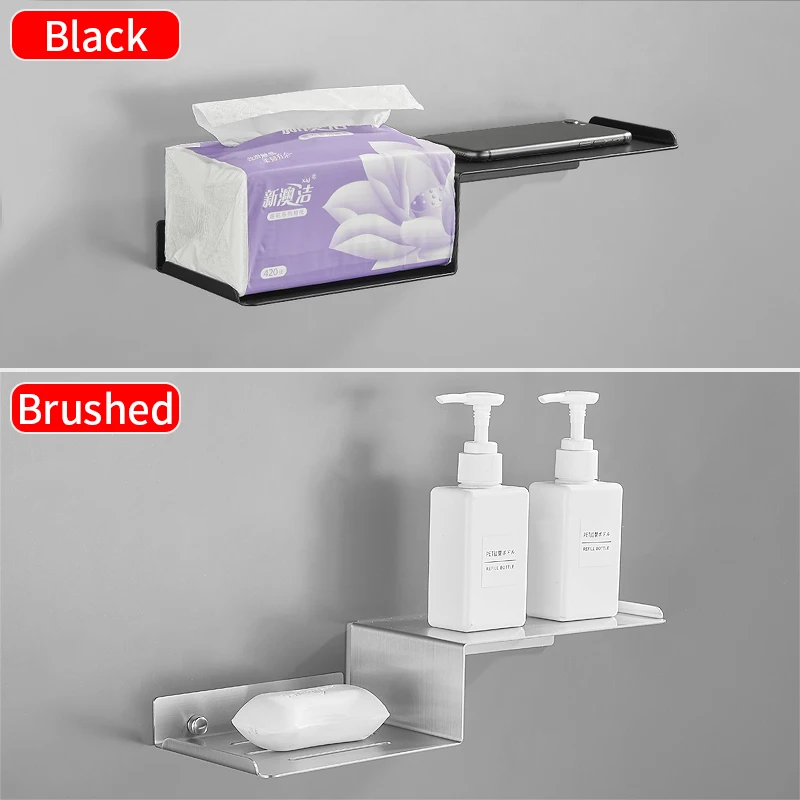 Полка для ванной комнаты черные полки из нержавеющей стали держатель мыльника