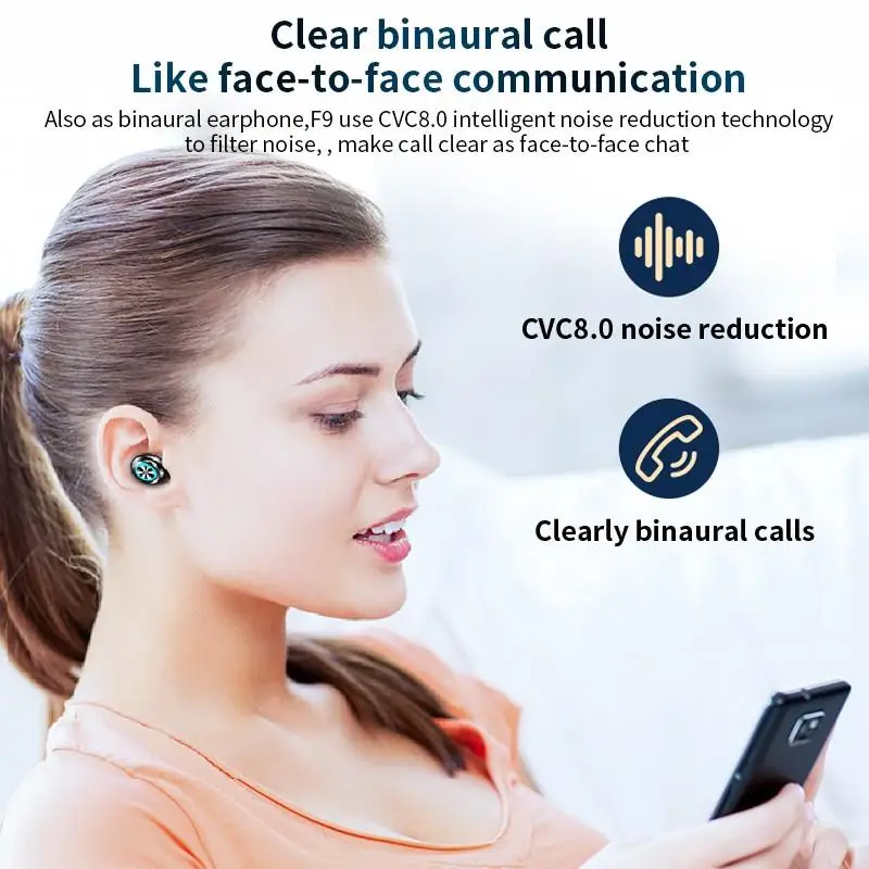 TWS беспроводные наушники спортивные Bluetooth 5 0 с микрофоном водонепроницаемые мини