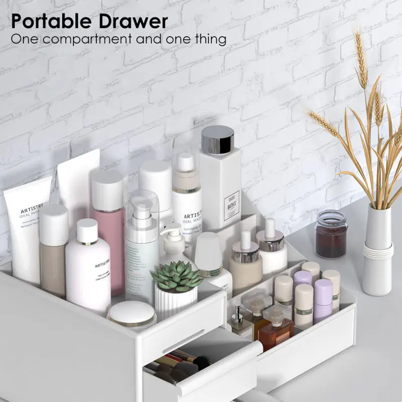 

Makeup Organizer For Cosmetic Large Capacity Cosmetic Storage Box Organizer Desktop Jewelry Nail Polish Makeup Drawer Container