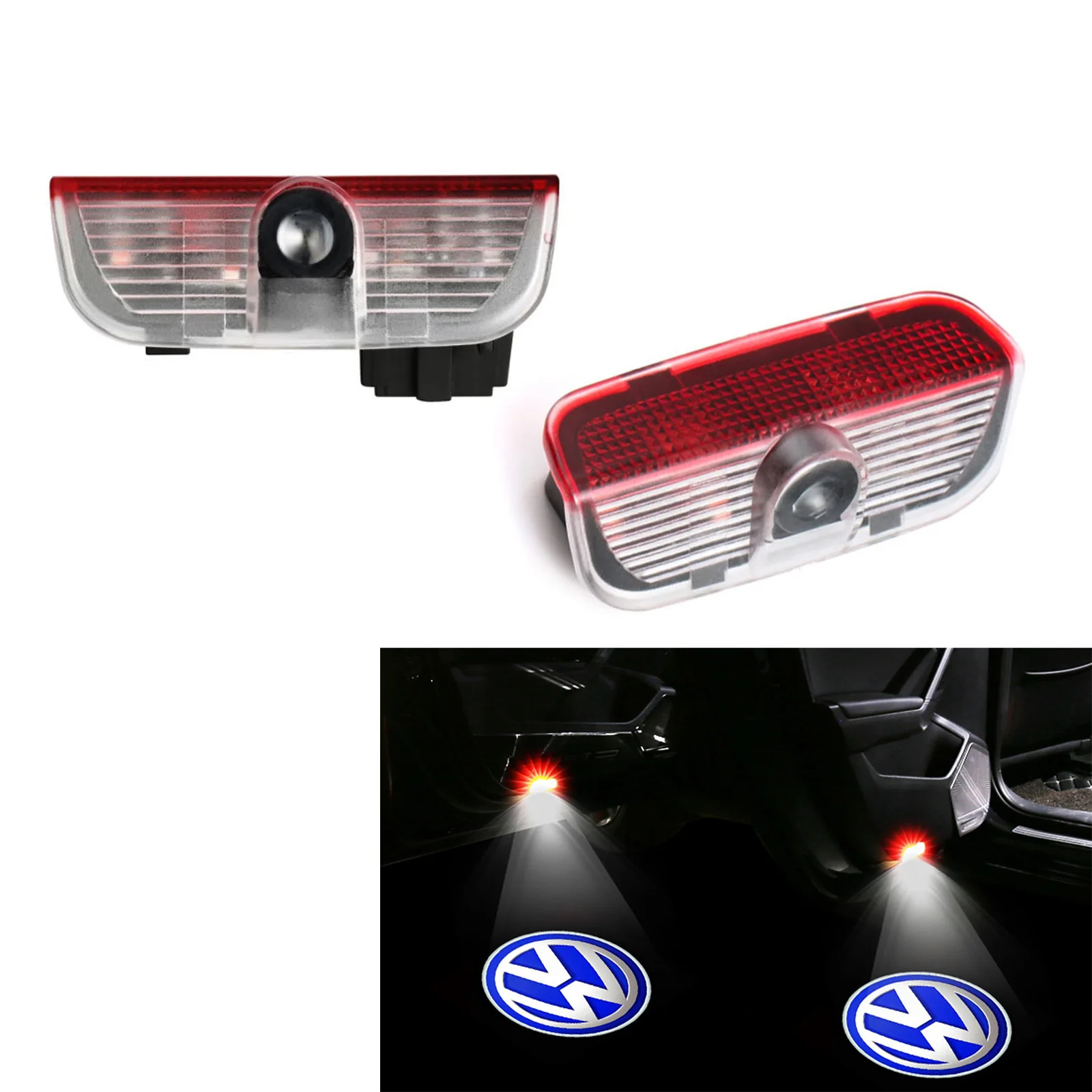 Синий светодиодный проектор для двери автомобиля декоративная лампа