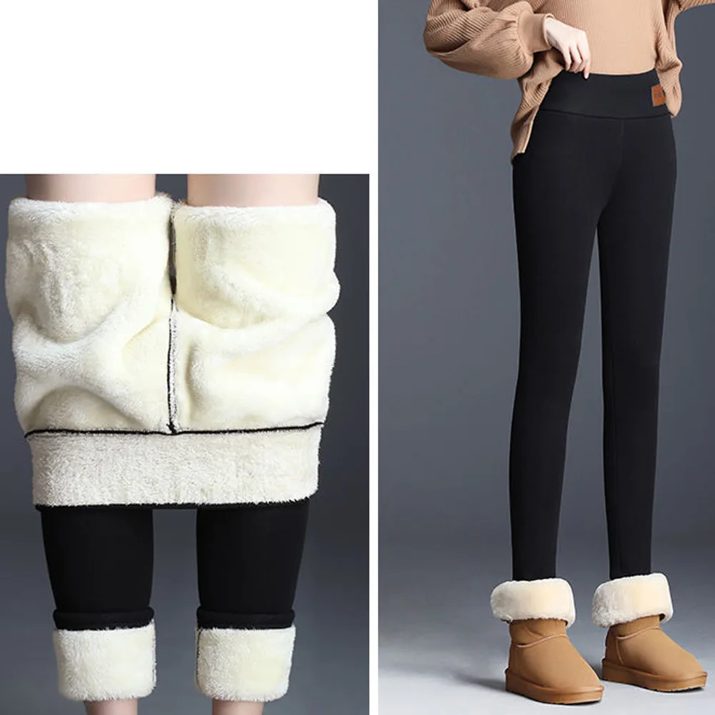 

Women's Winter Warm Leggings Super-thick High Stretch Lamb Cashmere Leggins High Waist Skinny Trousers
