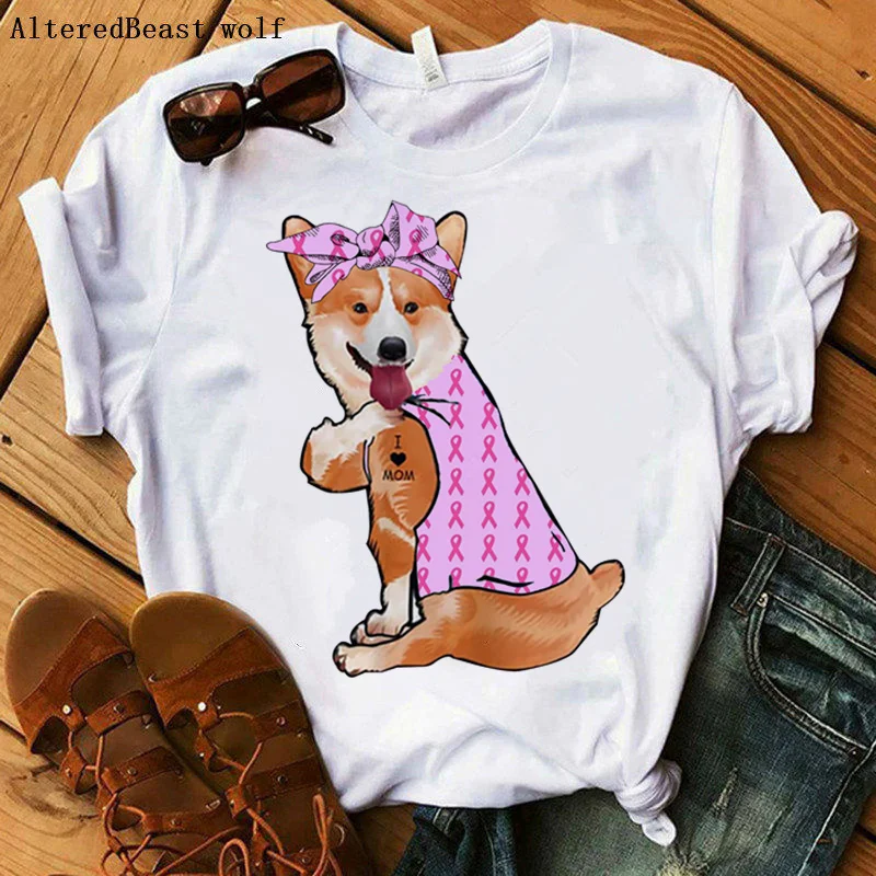 

Summer Corgis Dog I Love Mom T-shirt Women Harajuku Mama Vogue Plaid T Shirt Female Hip Hop 2021 Short Sleeve Tshirt Clothes