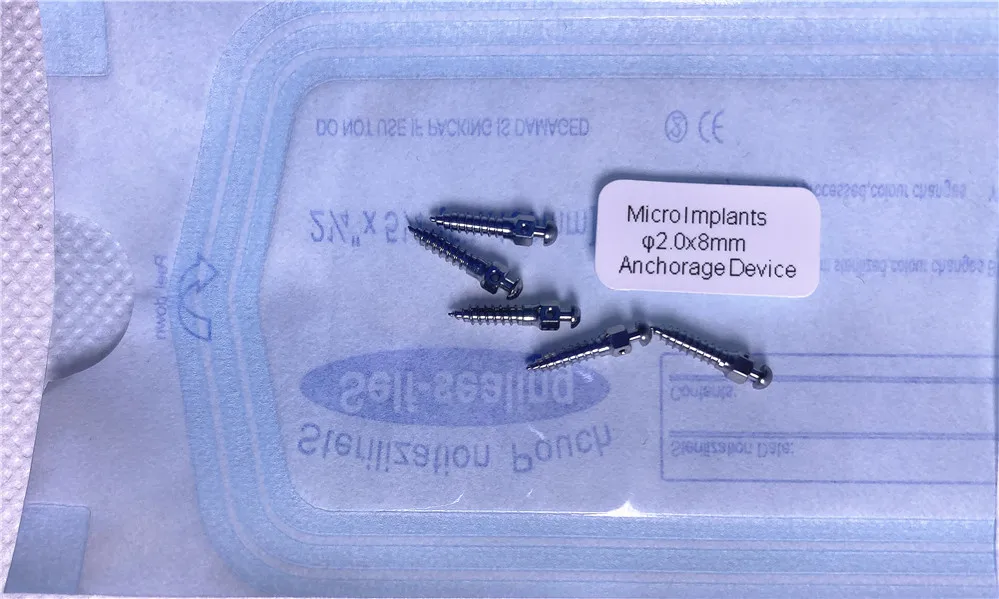

2.0X8mm TC4 Dental Orthodontic Self-Drilling Titanium Alloy Micro Implants Mini Screws Anchorage 5Pis/Pack