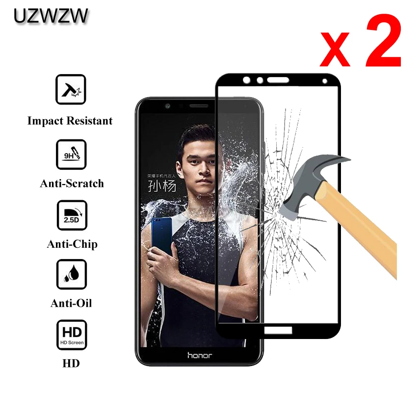 2 шт. закаленное стекло для huawei Honor 7X полное покрытие 2.5D Защитная пленка для экрана закаленное стекло для huawei Honor 7X