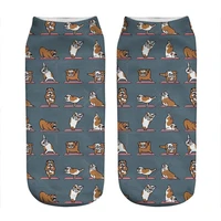 womens socks kawaii english bulldog yoga printed socks women harajuku happy funny novelty cute girl gift socks for women