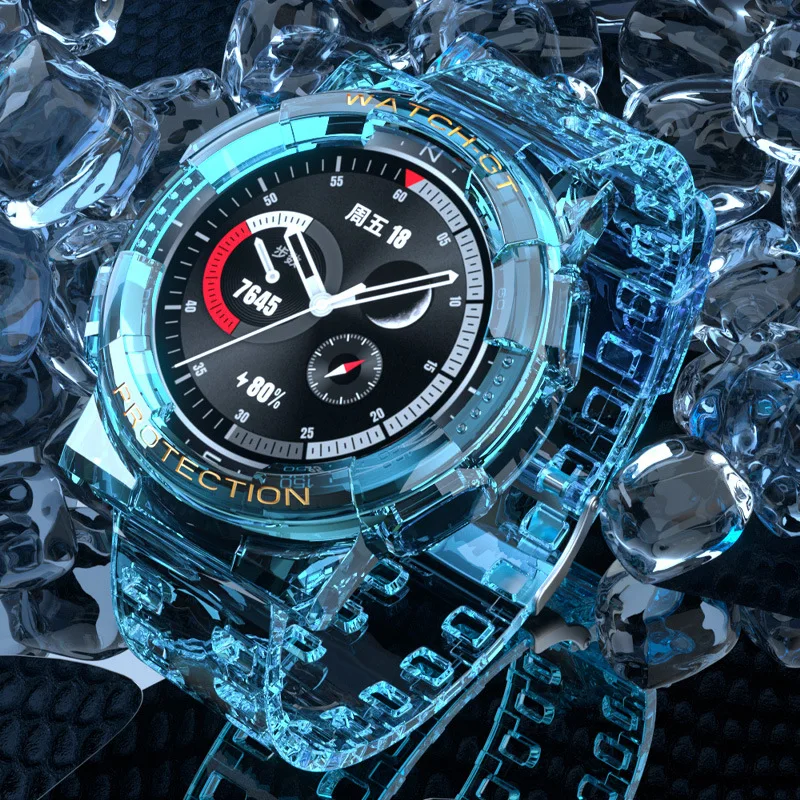 silicone strapcase for huawei honor gt 2 2e gt2e 46mm magic 2 46mm watch accessories replacement clear soft watch band strap free global shipping