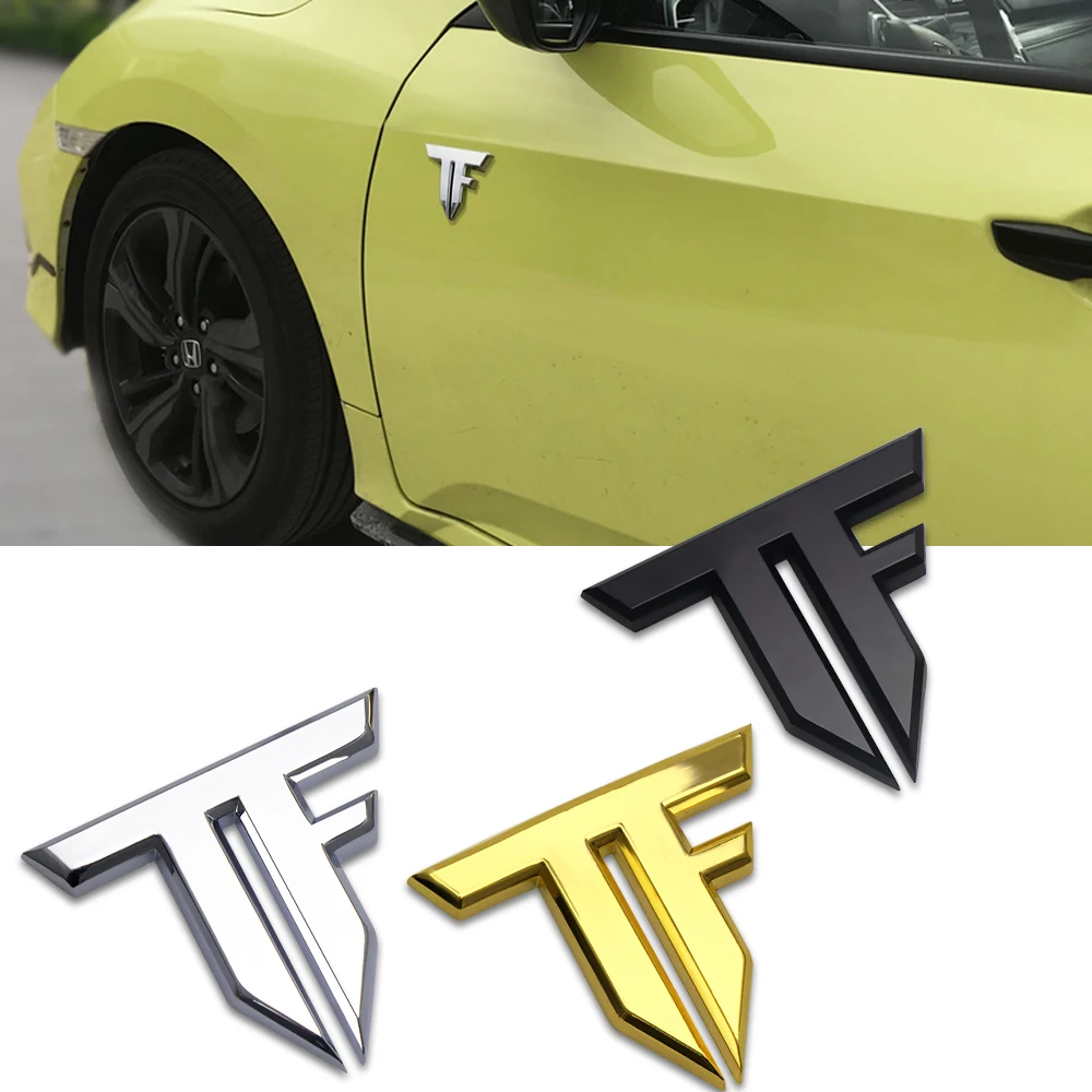 

3D Metal TF Emblem Body Side Fender Rear Trunk Decoration Stickers Car Styling For Mitsubishi Mazda BMW Audi Suzuki Honda Skoda