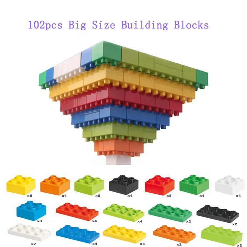 102 шт. Новый Diy большой набор строительных блоков детей собраны узор Размеры город