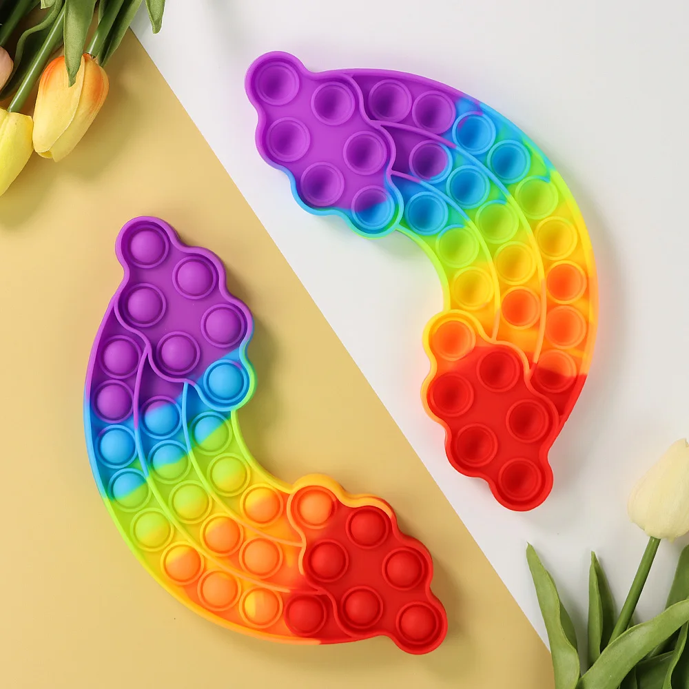 Juego sensorial para ni&ntilde;os, juguete relajante para la ansiedad y el autismo, puente de arco&iacute;ris, Nube Simple, hoyuelos, Burbuja, 2021-2