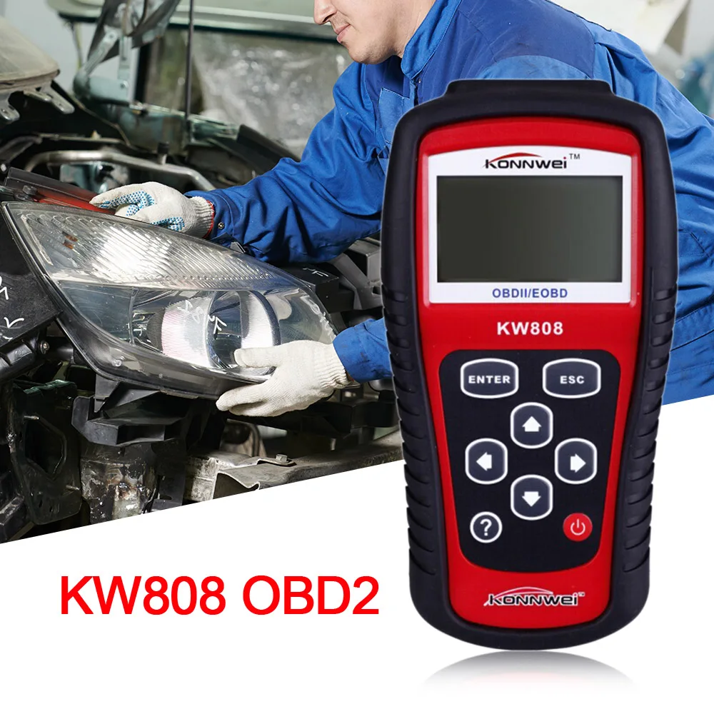 Многоязычный автомобильный диагностический сканер MaxiScan KW808 OBDII EOBD 12 В