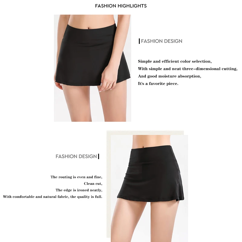 

Women's Sports Short Skirt High Waist Pure Color High Elasticity Quick Drying Sweat Absorption Pants for Running Yoga B2Cshop