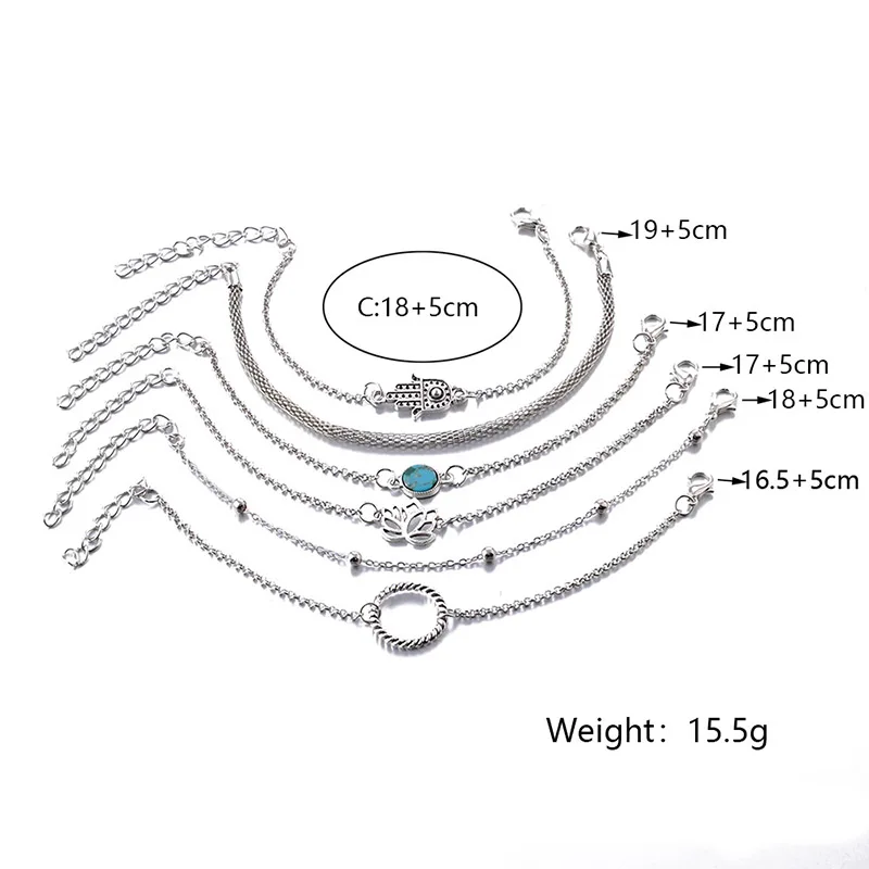 Женские новые наборы браслетов полый Фатима ручной Лотос круглые шарики бусины