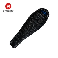 hot aegismax d5 series outdoor camping ultralight white duck down mummy adult nylon winter cold weather blue black sleeping bag