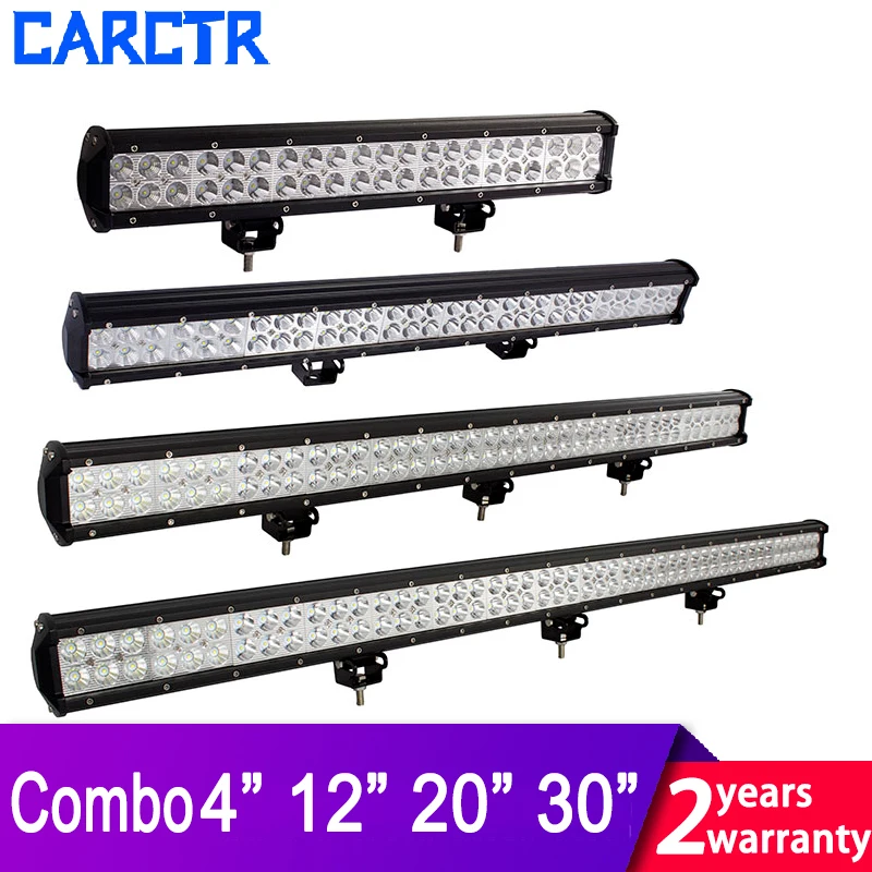 

CARCTR Led Bar Offroad Work Light 18W 36W 72W 108W 180W 12V 24V Trinocular Double-row Working Lights SUV Truck SpotLights