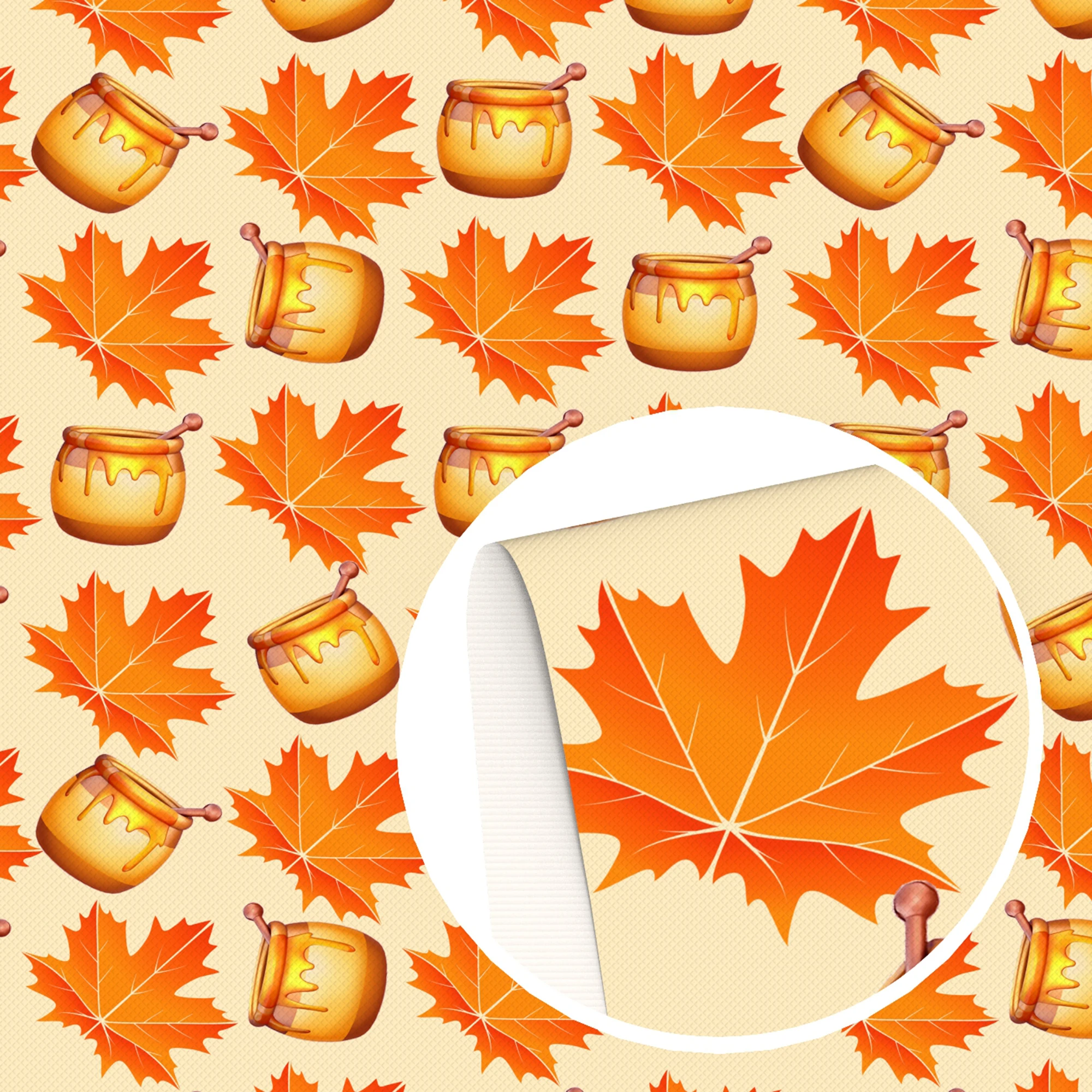 Ткань из полиэстера хлопка тыквы кленового листа меда с принтом ткань для шитья