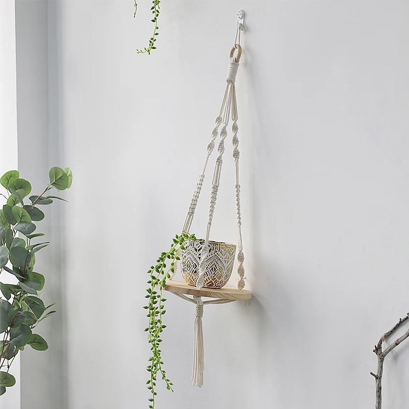 Полки макраме для спальни и растений украшение в стиле бохо домашний Настенный