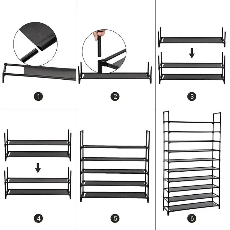 10-layer Shoe Rack Easy Installation Portable Detachable Saving Space Home Dorm Stand Holder Shelf Organizer Cabinet | Мебель