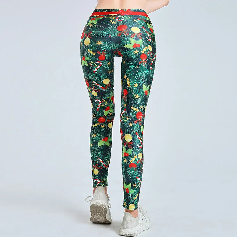 Ogilvy Mather Christmas Leggings Women Christmas Gifts Cartoon Print Leggings High Waist Workout Fitness Jeggings Knit Pants