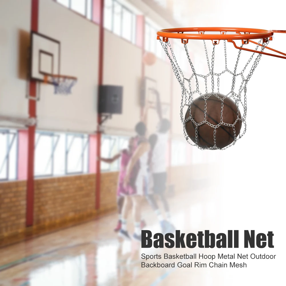 

Sports Basketball Hoop Metal Net Outdoor Backboard Durable Goal Rim Chain Mesh for Outdoor Exercise Sport Ornaments