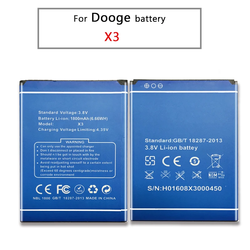 Замена Батарея 1800 мА/ч резервное копирование Для Doogee x3 мобильный телефон batteria |