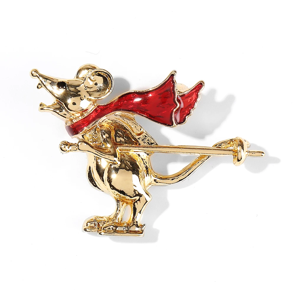 

WYBU Cute Squirrel Puppy Brooch For Boy Girls Animal Brooch Pin Gift For Friend Gold Plated Mouse Admiral General Broche Jewelry