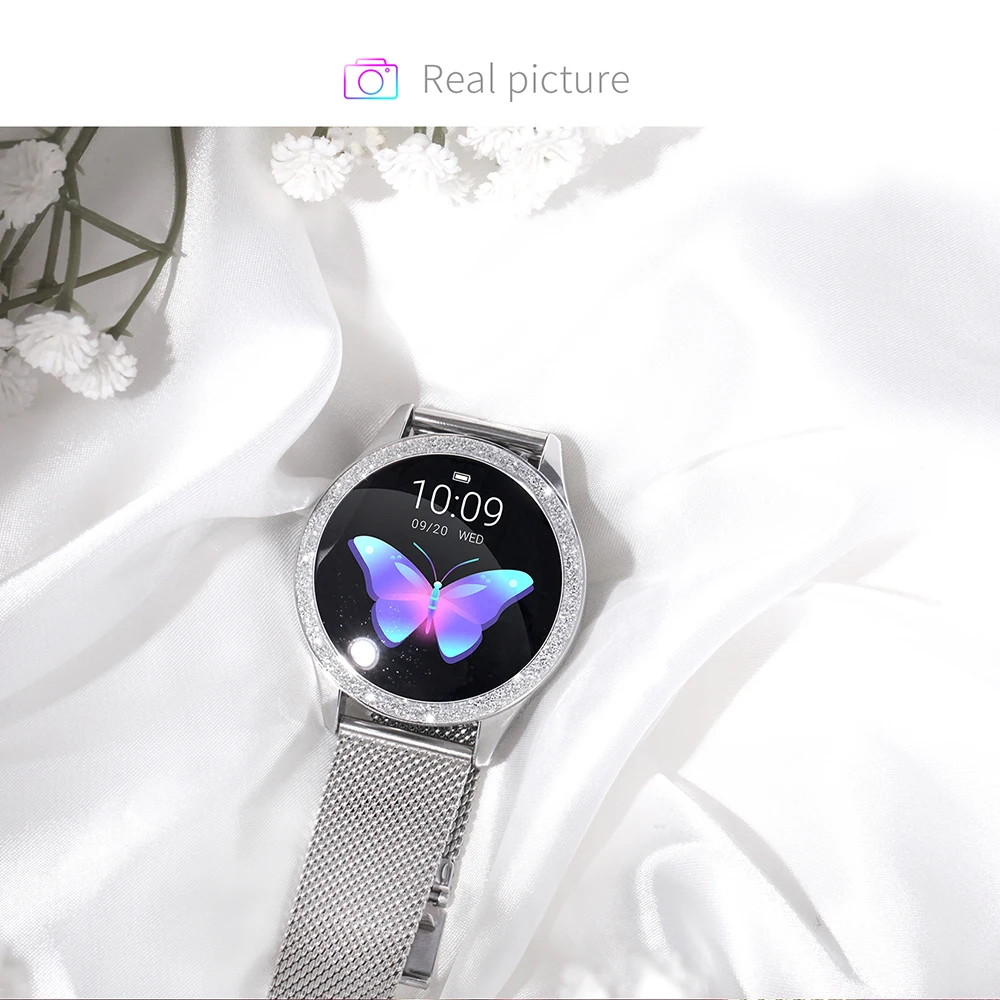 KINGWEAR KW20 Смарт-часы монитор сердечного ритма во время сна IP68 Водонепроницаемый фитнес-трекер шаги калорий смарт-часы женские стильные