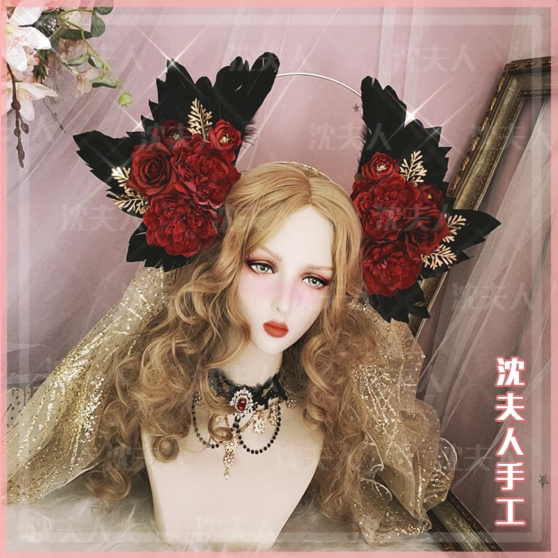 Лолита девственные ореолы темные готические черные красные Крылья ангела перо