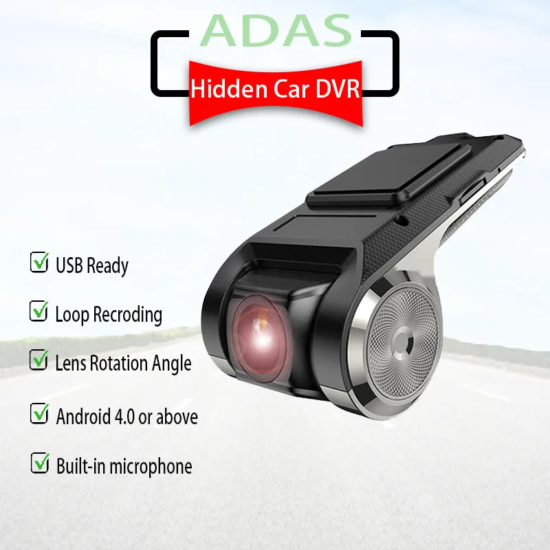 

Android USB Car DVR 1080P 720P ADAS Hidden Camera Car Dash CAM HD Android Car Security Video Recorder Loop Recording USB Monitor