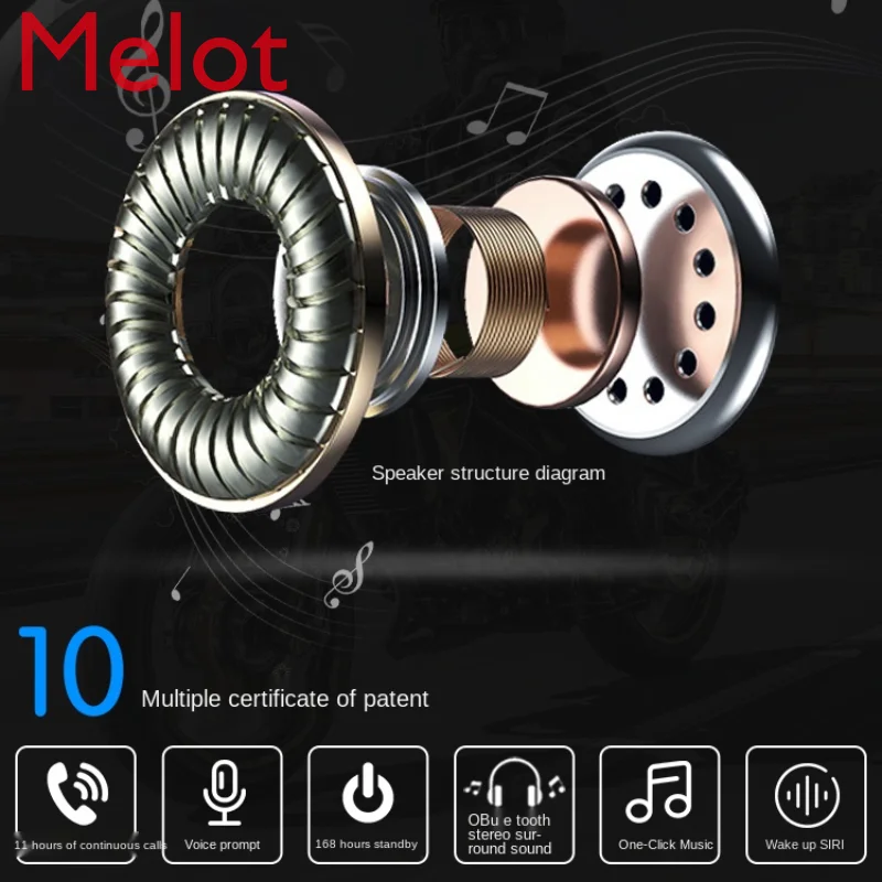 

Motorcycle Helmet Built-in Headset Bluetooth Wireless Intercom Front and Rear Seat Headset High Quality and Durable Accessories