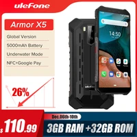 ulefone armor x5 android 10 rugged waterproof smartphone ip68 mt6762 cell phone 3gb 32gb octa core nfc 4g lte mobile phone