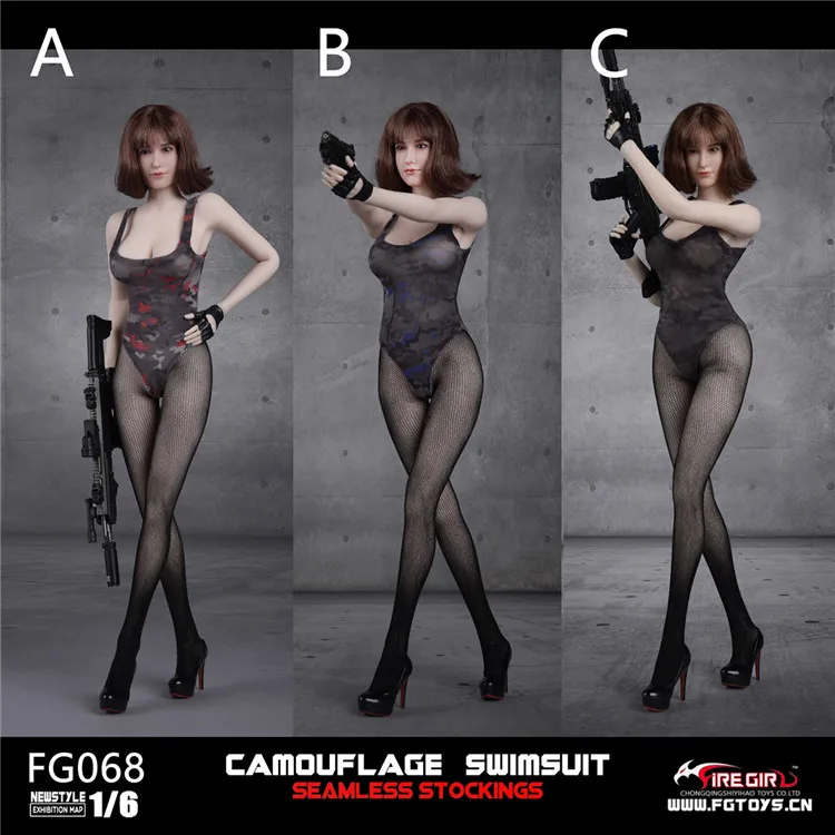 Fire Girl Toys FG068 A/B/C 1/6 камуфляжный купальник бесшовные чулки набор для 12 дюймов Phicen