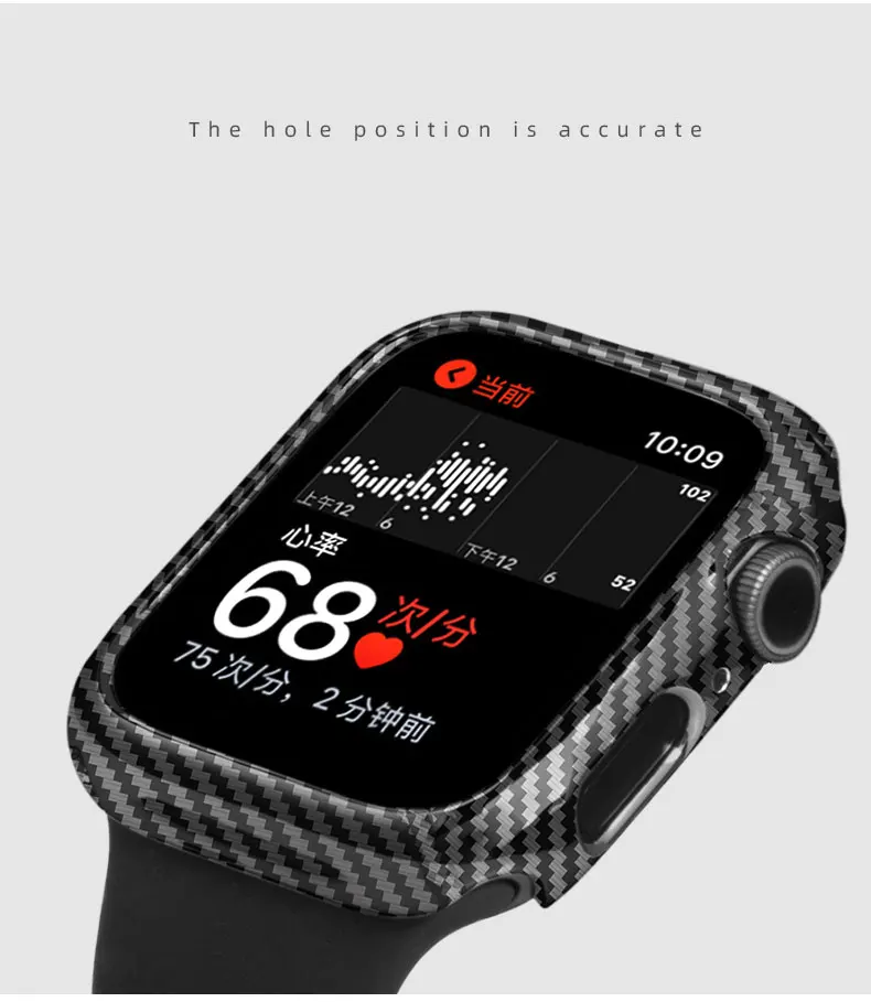 Чехол из углеродного волокна для Apple Watch 4, 5, 3, iWatch, ремешок 42 мм, 38 мм, 44 мм, 40 мм, защитный бампер, ультра тонкие линии, ремешок для часов