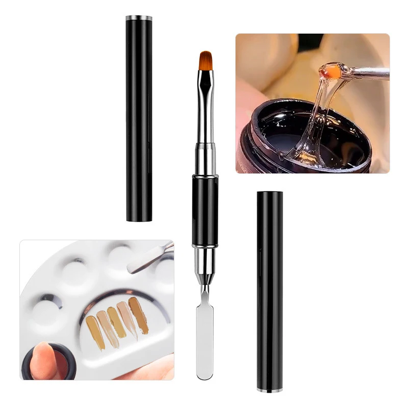 

1 шт. двухсторонняя кисть для дизайна ногтей УФ-гель для наращивания моделирующая ручка для рисования цветов кисть для удаления УФ-геля лопа...