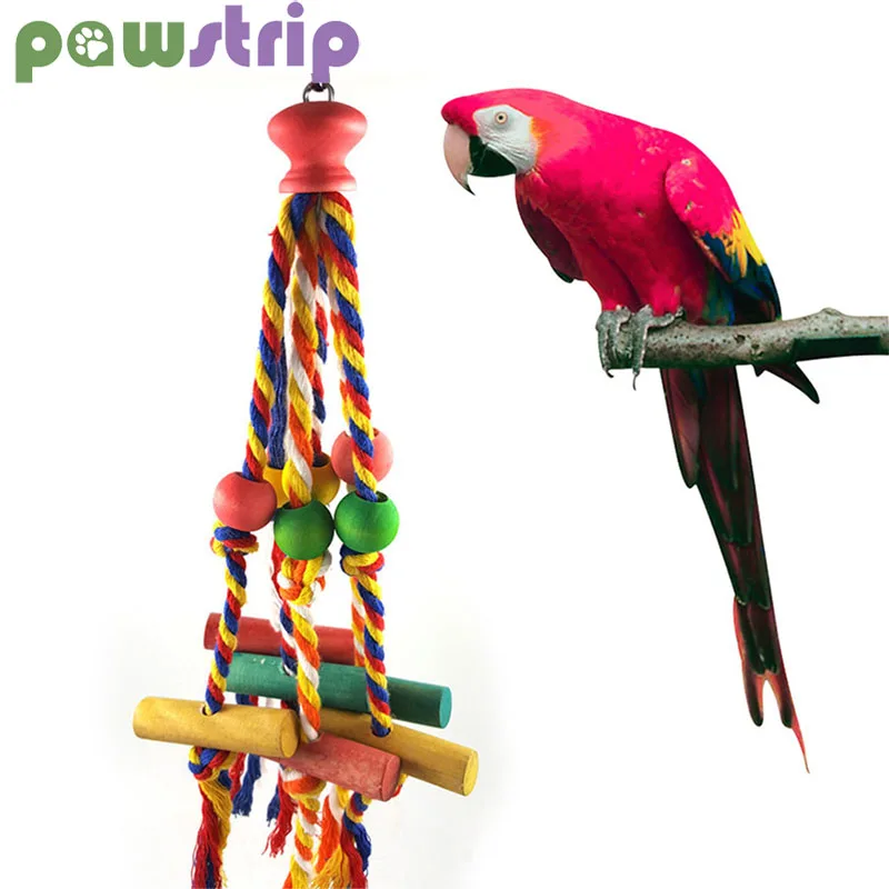 

Bird Chewing Toy Funny Cotton Rope Parrot Toy Bird Hanging Chewing Swing Bite Resistant Bird Tearing Toy Parrot Training Tool
