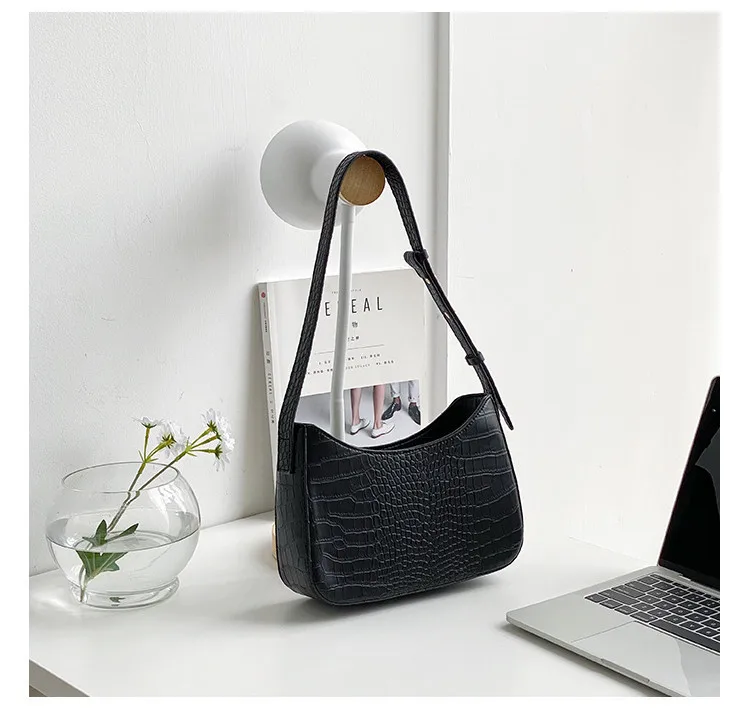 

Woman Arm Bag Female Bag Pu Leather Shoulder Messenger Bags Girls Ladies Alligator Crossbody Bag Crocodile Women Handbags