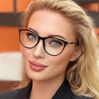 fashion retro women cat eye glasses frames optical eyeglasses frame myopia ultra light tr90 alloy prescription eyewear 2021 new