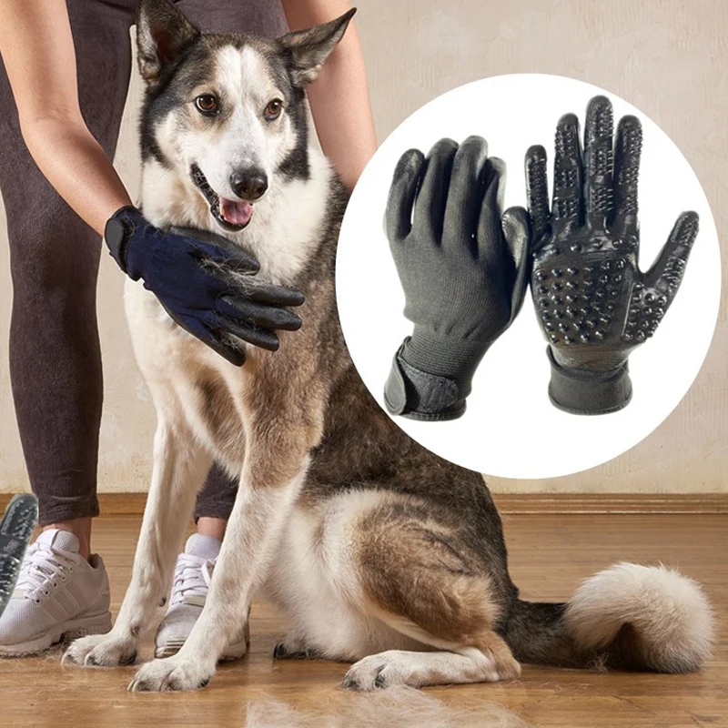 

1 пара домашних животных собак лошадь Уход за лошадьми перчатки из мягкой резины для удаления волос пролить купальный Массажная щетка для к...