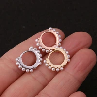 small ear helix cartilage ring conch tragus labret hoop septum huggie pearl earrings piercing body jewelry h6