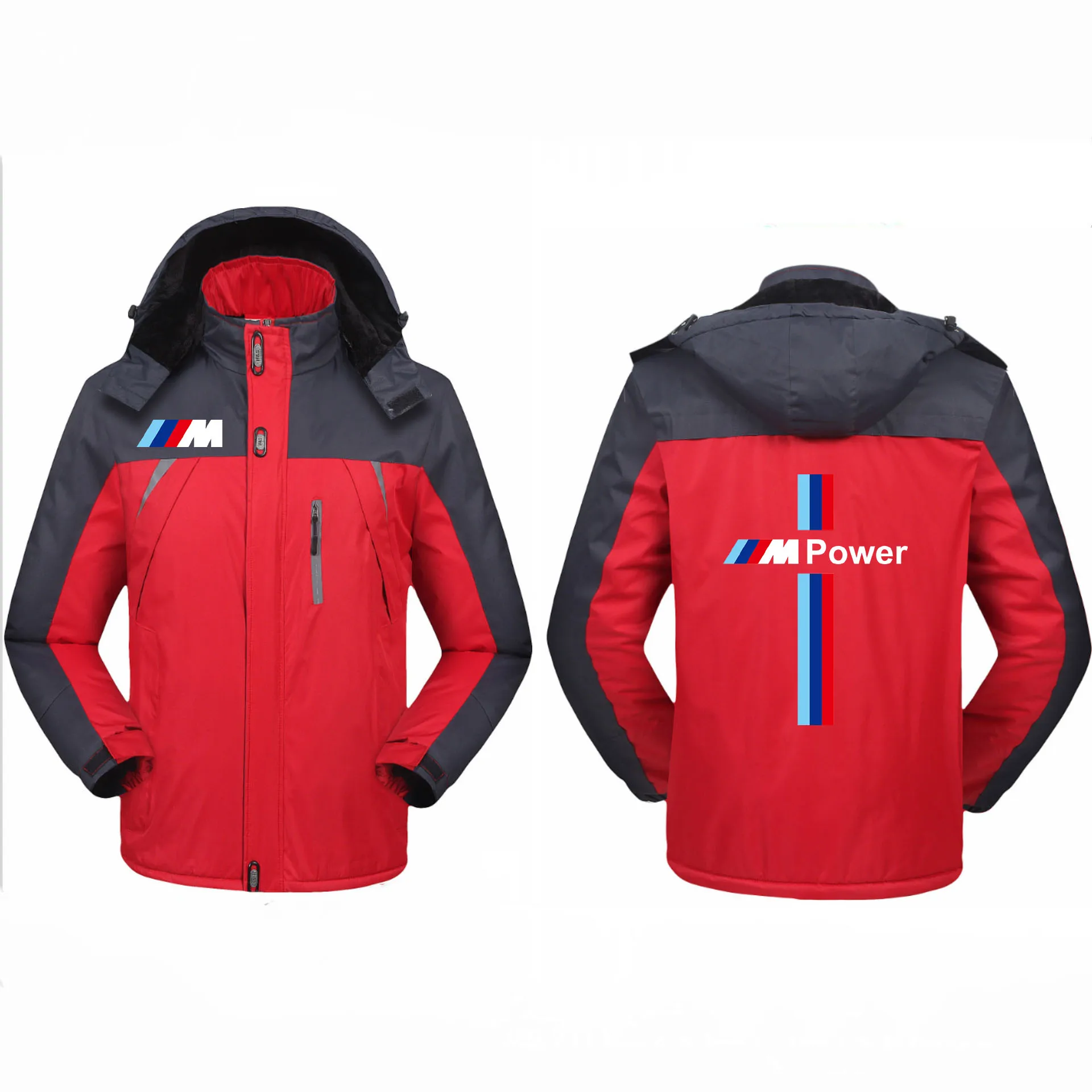 

Men's Winter 2021 Brand BMW New Casual Warm Thick Waterproof Men's New Autumn Jacket Windproof Hat Parker Men