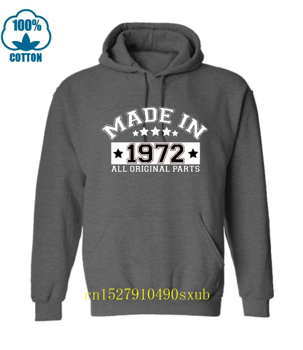 

Discount Black Cloth 44th Birthday Made In 1972 Vintage Hoodies Men Hoodies Cotton