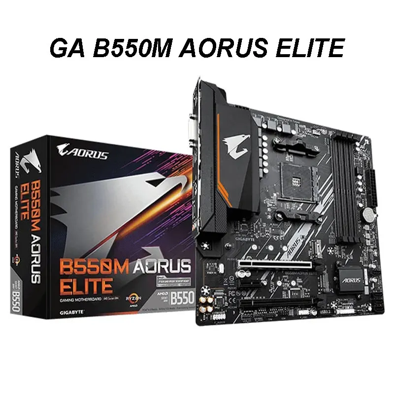 Материнская плата GIGABYTE GA B550M AORUS ELITE Micro ATX AMD B550 DDR4 M.2 USB3.2 новая двухканальная