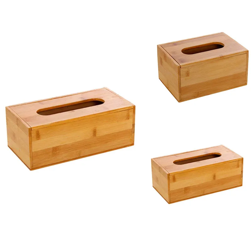 

Bamboo Tissue Box Holder Storage Paper Box Tissue Box Cover Car Wood Napkins Holder Case Organizer Home Decoration