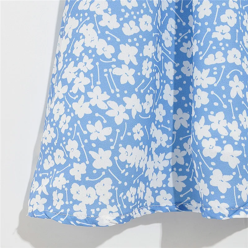 

Csmdtyjl Fashion Autumn Women Draped Flowers Print Dress Retro Square Collar Puff Short Sleeve Ladies Mini Dress Vestidos