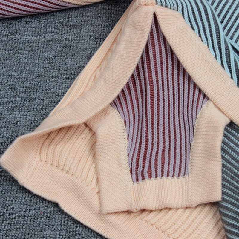 Женский свитер с круглым вырезом CLUXERCER Асимметричный свободный Однотонный