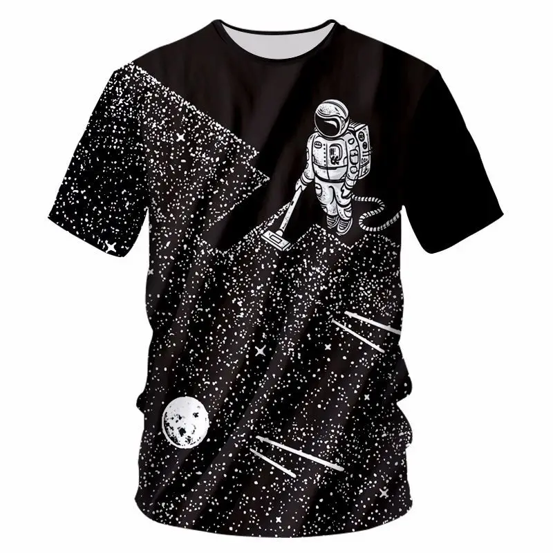Модная новинка 3d футболка Космический пылесос астронавт с принтом