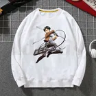 Толстовка мужская с принтом атака на Титанов, свитшот с Аниме Манга, стильная одежда в стиле хип-хоп, худи с круглым вырезом