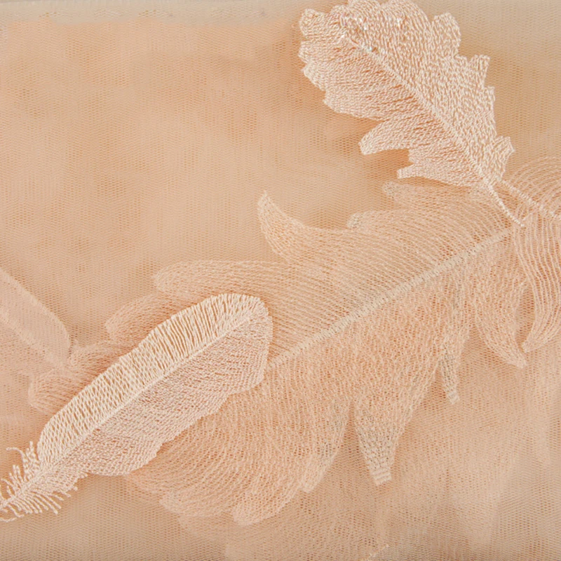 Тюль с вышивкой из перьев ширина 150 см ткань органзы мягкая сетка для вечерние ней