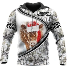 Cow Christmas 3D All Over print suit new fashion autumn sweatshirt/hoodie/zipper hoodie unisex fun s