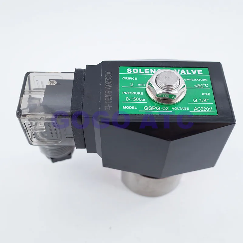 Двухходовой Соленоидный клапан высокого давления 150 бар 1/4 дюйма 220 В 24 12