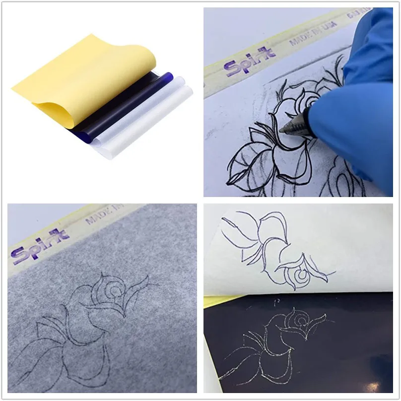 100 листов спиртовой термобумаги для татуировок Размер A4 термотрафарет
